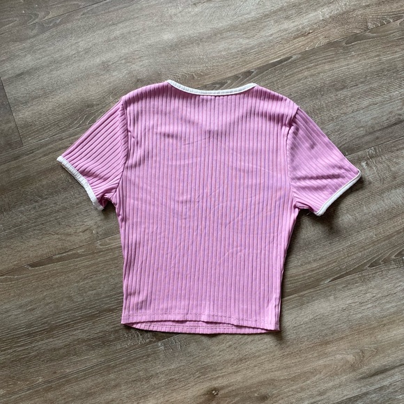 MILKY THE LABEL | Pink Ribbed Crop Top - Picture 2 of 5